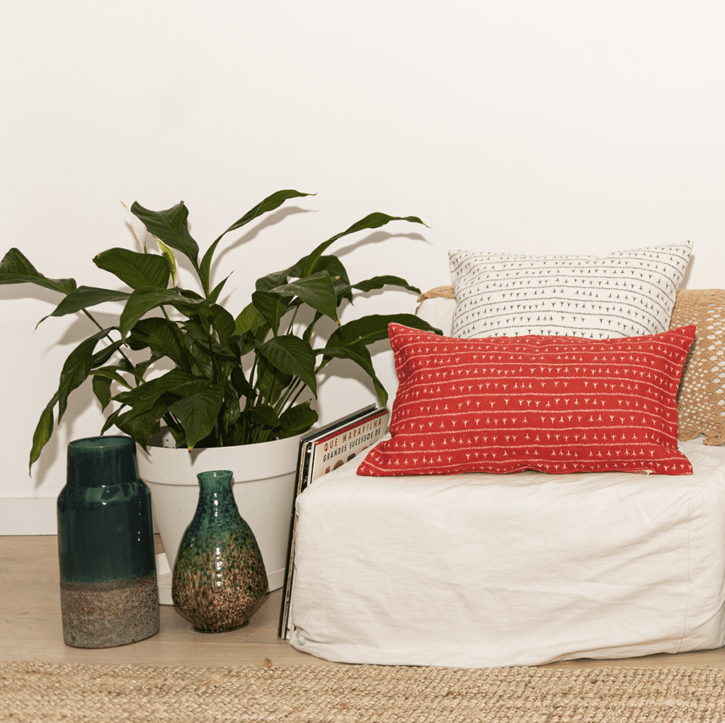 Housse De Coussin 30x50 Cm Lot De 2 - Motif Géométrie Floral Automne Brun Lin Pour Canapé Et Chambre