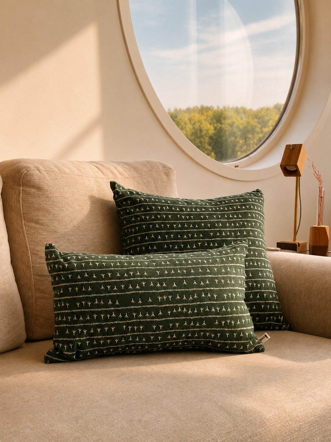 Combo de 2 coussins type 01 - 1 coussin 30x50 lin + 1 coussin 45x45 lin - Motif ARRASTA PÉ – Image 4