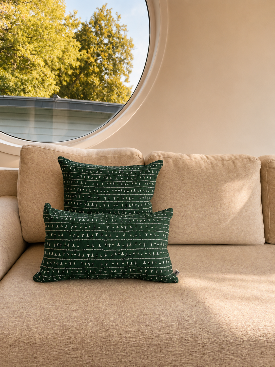 Combo de 2 coussins type 01 - 1 coussin 30x50 lin + 1 coussin 45x45 lin - Motif ARRASTA PÉ – Image 3